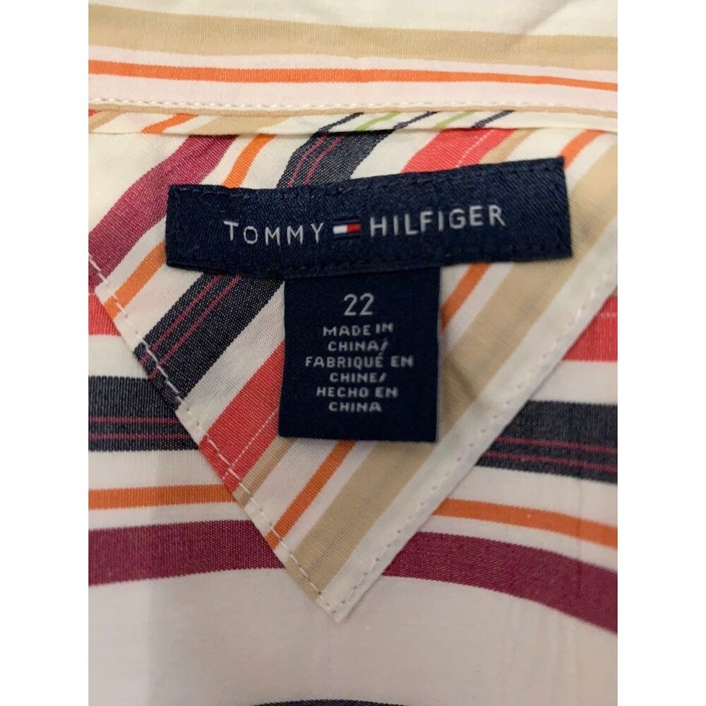 Tommy Hilfiger Women’s Striped Shirt Size 22 Long SLeeve - Picture 9 of 12